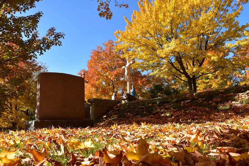 At the cemetery in autumn by Claude Laprise