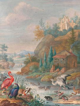 Oiseaux près d'un ruisseau de montagne, Herman Henstenburgh