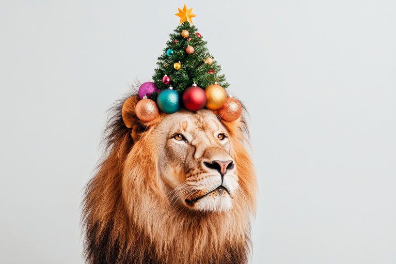 Weihnachtslöwe von Poster Art Shop