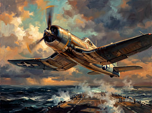 Corsair Sunset Pass über dem Deck