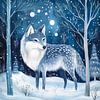 Wolf im Winterwald von Jutta Maria Pusl
