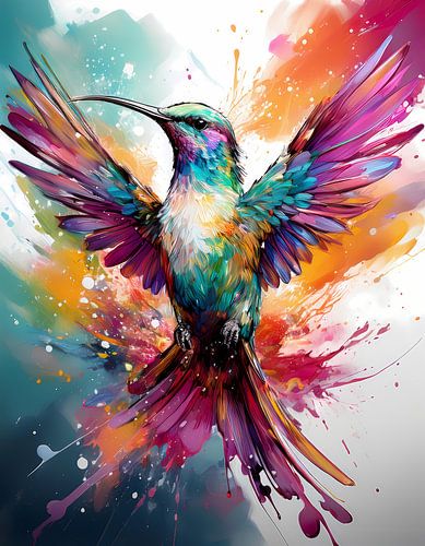 Vol éblouissant : explosion de couleurs d'un colibri