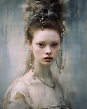 Portrait moderne et classique dans des couleurs pastel