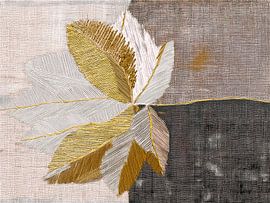 Feuille d'automne abstraite - de la série Automne dans les structures 2