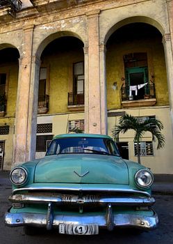 Green old-timer in Havana, Cuba