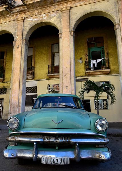 Green old-timer in Havana, Cuba by Jutta Klassen
