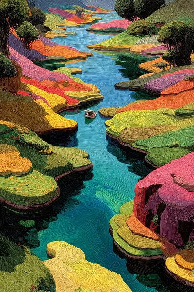 colourful fictional landscape by Egon Zitter