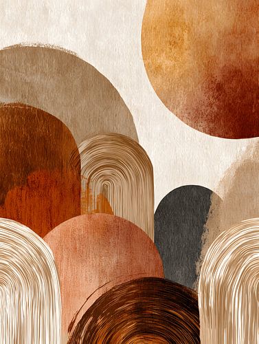Organic shapes in warm earth tones