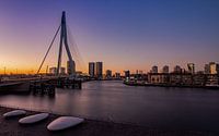 Erasmus bridge during the blue hour just after sunset