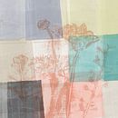 Moderne abstrakte botanische Kunst in Pastellfarben. Helles Terra, Mint, Gelb. von Dina Dankers Miniaturansicht