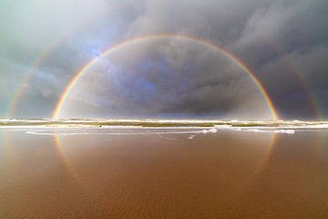 Dubbele regenboog met reflectie van Yanuschka Fotografie | Noordwijk