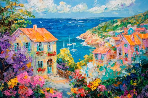 Peinture d'idylle côtière