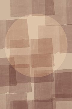 Zen minimalistische kunst in taupe. Ikigai. van Dina Dankers