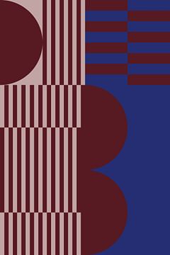 Bold colors and stripes collection. Navy blue and brown no. 1 by Dina Dankers