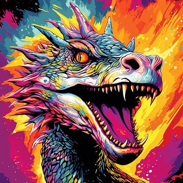 Pop Art Dragons Fury by Karina Brouwer