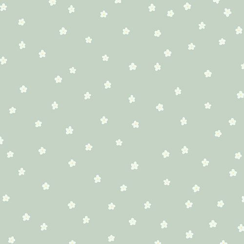 Floral pattern - nursery light pastel green