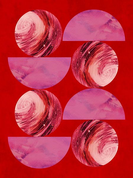 Abstract in rood en roze van Hilde Remerie Photography and digital art