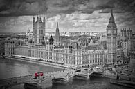 London - Westminster black & white von Melanie Viola Miniaturansicht