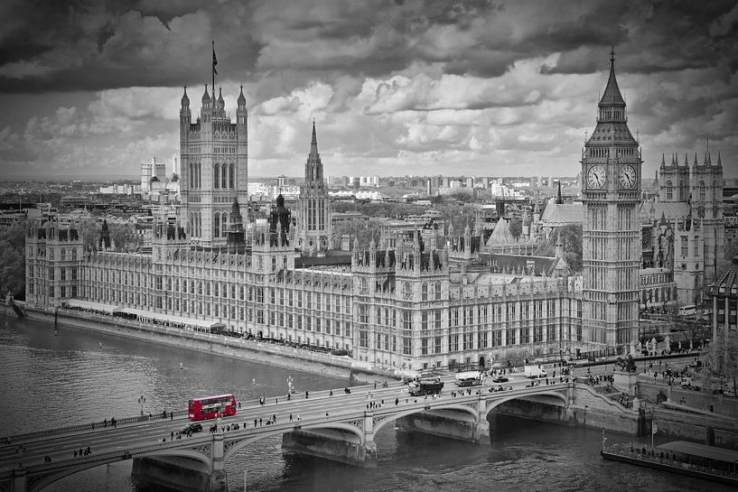 London - Westminster black & white von Melanie Viola