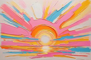 Abstrakter Horizont mit Sonnenstrahlen von Art & Soul Creations