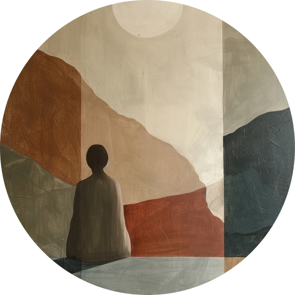 Dagdromer, modern en abstract in aardetinten (gezien bij vtwonen) van Studio Allee