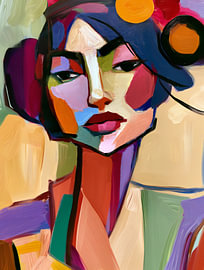 Portrait Expressive Cubism #2 by Jacky