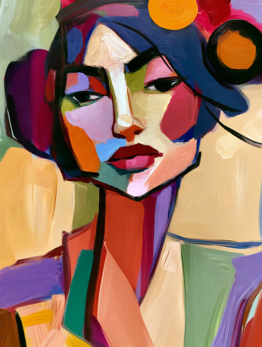 Portrait Expressive Cubism #2 by Jacky