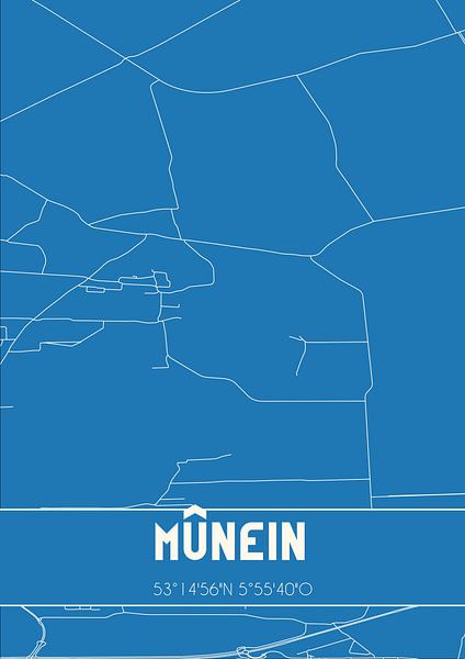 Blueprint | Map | Mûnein (Fryslan) by Prints of Place