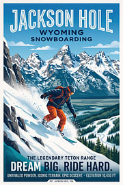 Snowboarden in Jackson Hole von Ted Decker