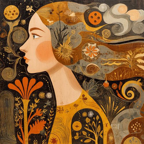 Femme avec des fleurs