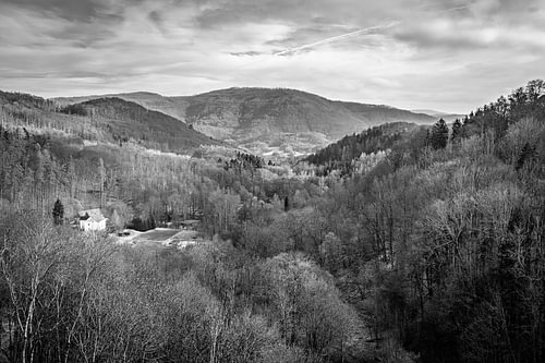 Mountain landscape in monochrome