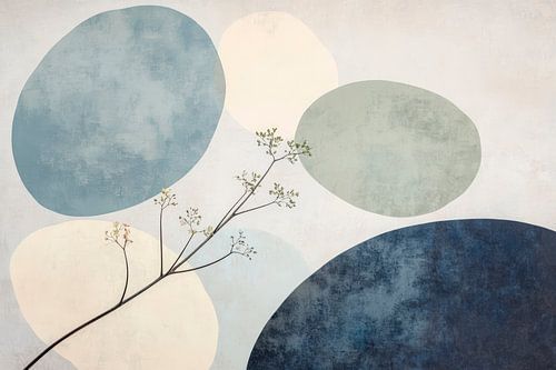 Abstracte compositie met botanische vormen