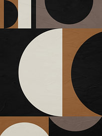 Moderne minimalistische geometrische abstrakte Kunst in Erdtönen.