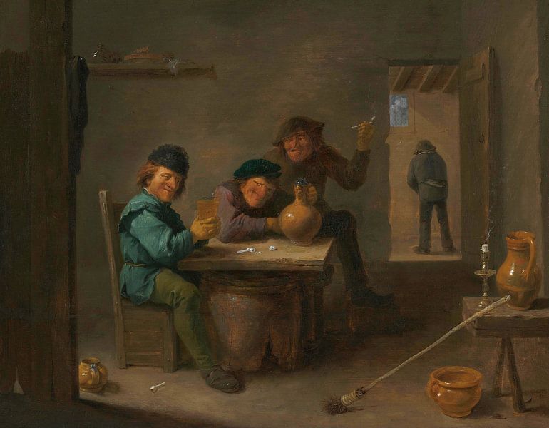 Bauern in einer Taverne, David Teniers II von Meisterhafte Meister