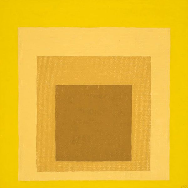 Josef Albers - Hommage aan het vierkant, geel, bruin, hoge resolutie van Vivanne