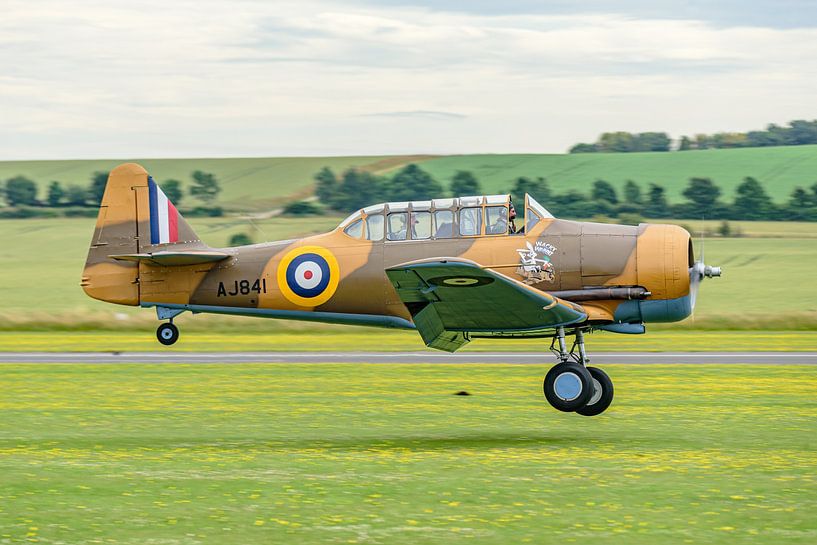 Landing T-6 Harvard G-BJST &quot;Wacky Wabbit&quot;. by Jaap van den Berg