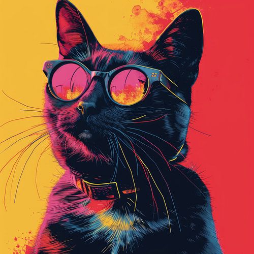 Cat Pop Art "Zonnebril"