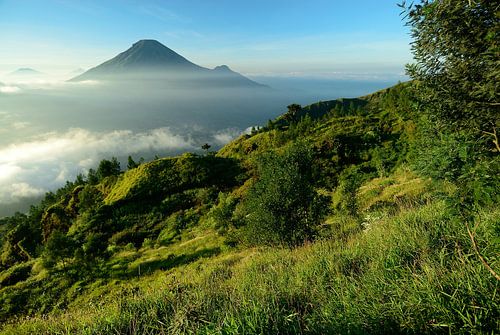 Dieng-vulkaancomplex op Midden-Java in Indonesie