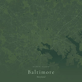 Historische Landkarte von Baltimore, Vereinigte Staaten von Ortsdrucke