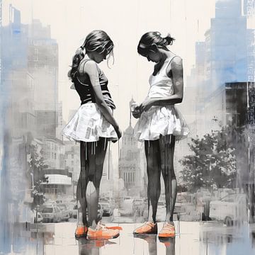 Summer in the City | Street Art | Banksy Style van Blikvanger Schilderijen