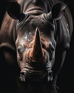 Portret van een neushoorn van fernlichtsicht