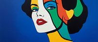 Farbenfrohes Frauenporträt im Pop-Art-Stil von Poster Art Shop Miniaturansicht