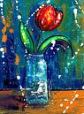 Liebe in einer Glasflasche von Christel De Buyser Miniaturansicht