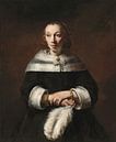 Portret van een vrouw met struisvogelveer, Rembrandt van Rijn van Rembrandt van Rijn thumbnail