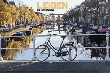 Travel Graphic poster: Leiden - Netherlands van Denise M. Jans