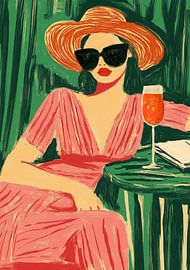 Femme à la table verte sur Niklas Maximilian