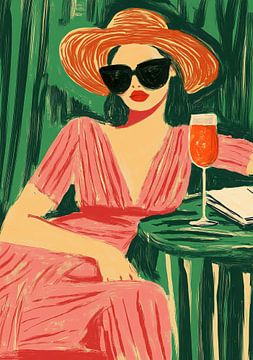 Frau am grünen Tisch von Niklas Maximilian