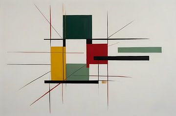 Abstract primary colours and clean lines by De Muurdecoratie