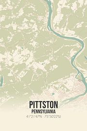Vintage map of Pittston (Pennsylvania), USA. by Prints of Place