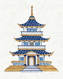 Flora Chinoiserie VIII texturé, Emily Adams sur Wild Apple